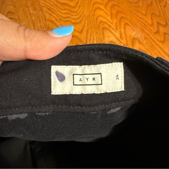 AYR Cropped Skinny Jeans in Black Sz 24 Mid Rise Stretch No Front Pockets Sleek - Picture 13 of 16